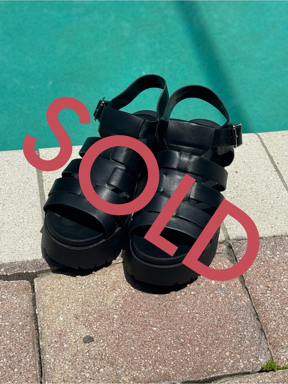 🛑SOLD🛑Soda Black Strappy Platform Sandals